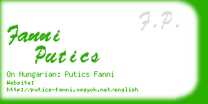 fanni putics business card